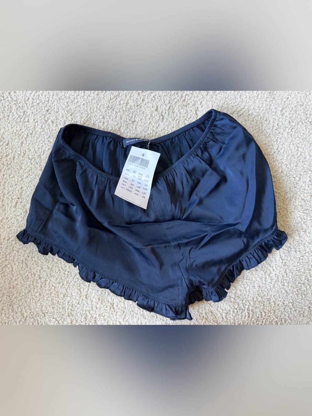 New Navy blue Brandy Melville ruffle shorts pajama